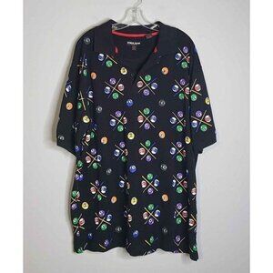 Koman Jeans Mens Billard Pool Multicolor Print Short Sleeve Polo Shirt 2XL